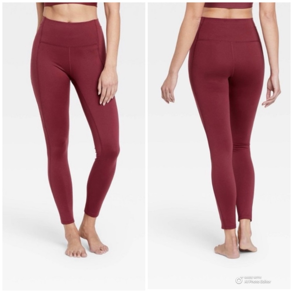 All In Motion Garnet Red Brushed Sculpt High-Rise Legging Size XXL NWT - Picture 1 of 14